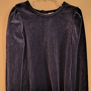 Max Studio Kids, Navy Velvet, Long Sleeve Blouse, Girls Size 7